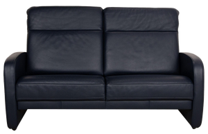 Leather Three Seater Blue & Black Sofa from Musterring