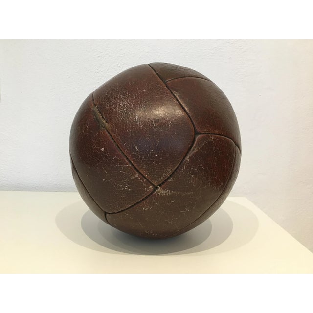 1940s Vintage Leather 4kg Medicine Ball, 1930s For Sale - Image 5 of 8