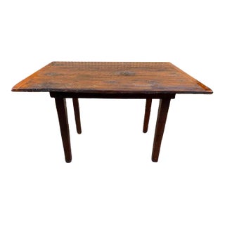 Antique 19th Century Farmhouse Rustic Style Oak Antique Harvest Kitchen Dining Table For Sale