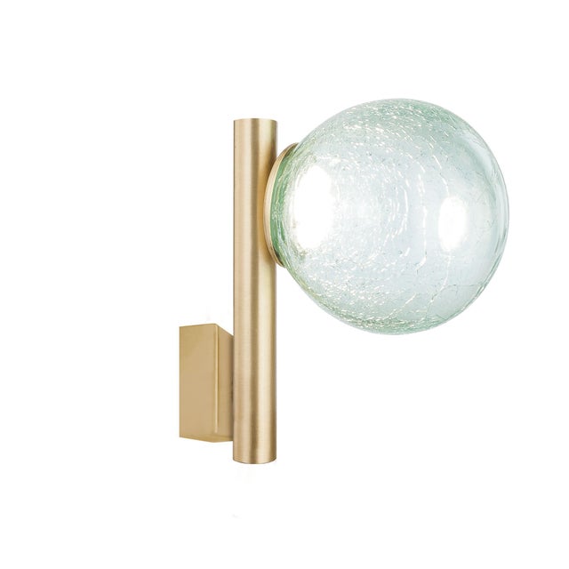 New "Craquele/T" Handmade Sculpture Table Lamp With Art Glass For Sale - Image 6 of 8