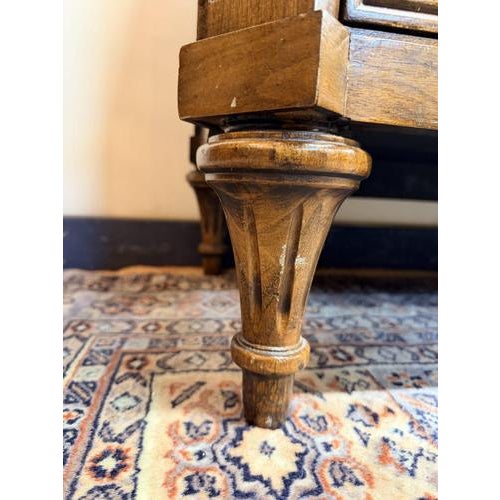 Brown American Walnut Breakfront Triple Dresser or Chest of Drawers from Karges For Sale - Image 8 of 11