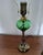 Metal Pair of Vintage Green Globe Lamps With William Morris Shades For Sale - Image 7 of 10
