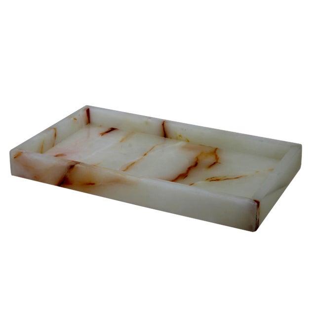 White Marble Amenity Tray For Sale