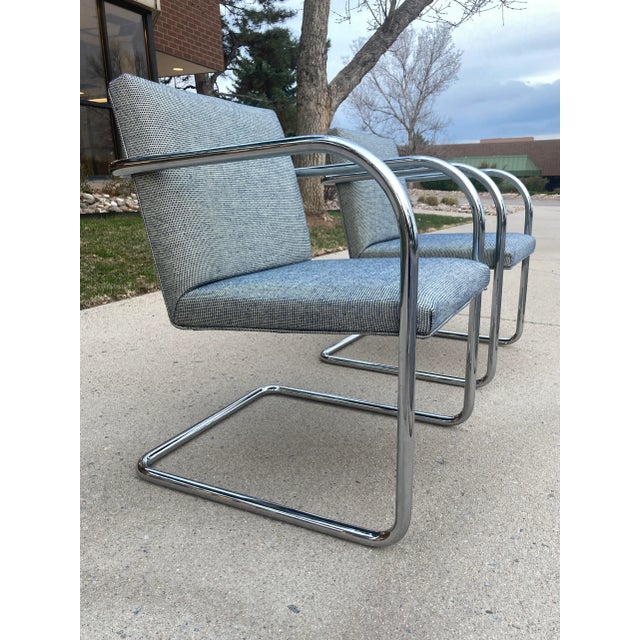 Late 20th Century Thonet Tubular Chrome Brno Chairs by Mies Van Der Rohe For Sale - Image 10 of 13
