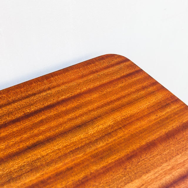 Brown Restored Mid Century Sapele Mahogany Dining Table Attributed to d.s. Vorster of South Africa For Sale - Image 8 of 17