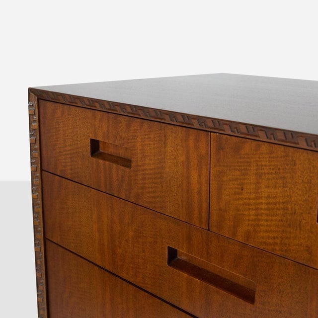 1950s Mahogany Dresser & Mirror by Frank Lloyd Wright For Sale - Image 9 of 11