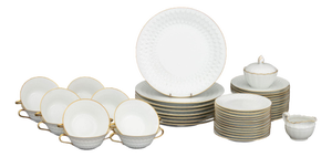 Limoges Porcelain Partial Dinner Service Set, 45 Pieces