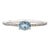 East West Aquamarine Ring with Natural Diamonds in Solid 14K White Gold Oval 3x5mm For Sale