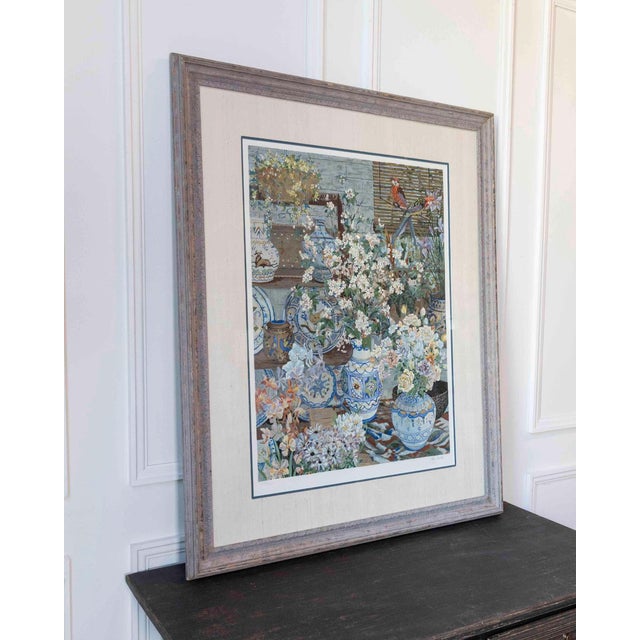 Gray Mid 20th Century Floral Composition Realism Serigraph For Sale - Image 8 of 9