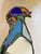 Gorgeous pair of vintage leaded stained glass parrot mirrors. Masterfully crafted using traditional leaded glass...