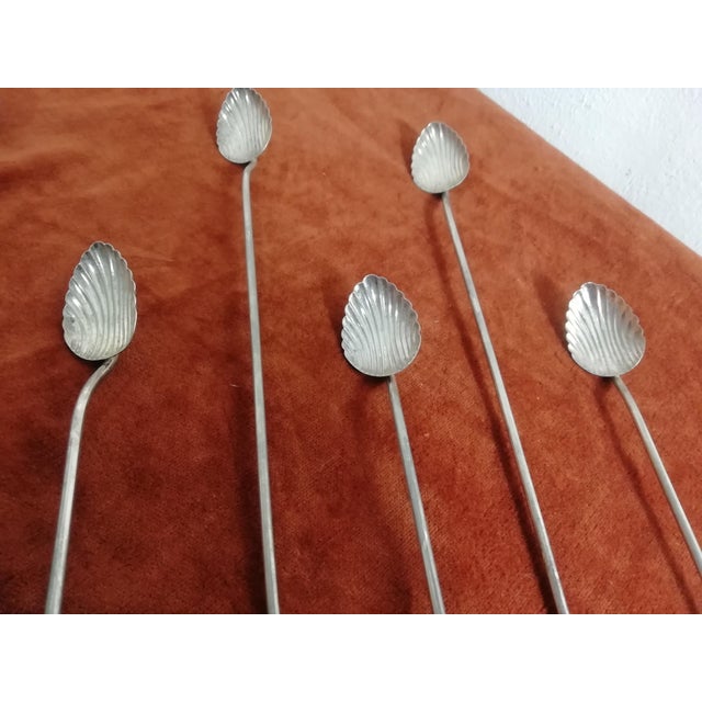 Italian Art Deco Spoons with Straw, 1940s, Set of 6 For Sale - Image 4 of 8