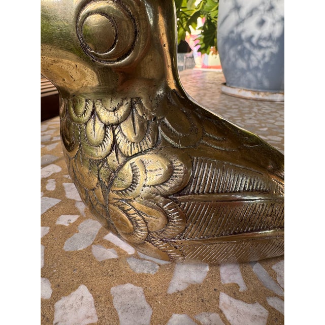 Brass Large Solid Brass Mid-Century Toucan Figurine For Sale - Image 8 of 12