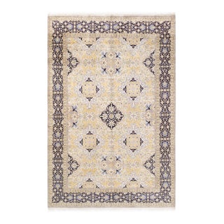 Mogul, One-of-a-Kind Hand-Knotted Area Rug - Ivory, 6' 2" x 9' 2" For Sale