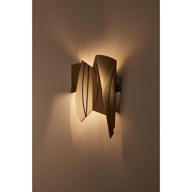 Gold Geometric Cross Bitume 02 Wall Lamp by Jennifer Midoz For Sale - Image 8 of 8