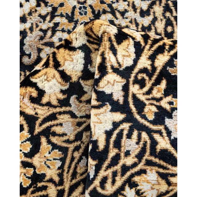 Textile Mogul, One-of-a-Kind Hand-Knotted Runner Rug - Black, 2' 7" x 12' 9" For Sale - Image 7 of 8