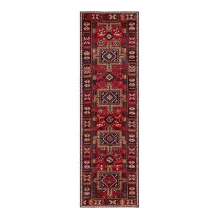 Pasargad Home Vintage Karajeh Red Wool Area Rug, 3' 2'' X 10' 8'' For Sale