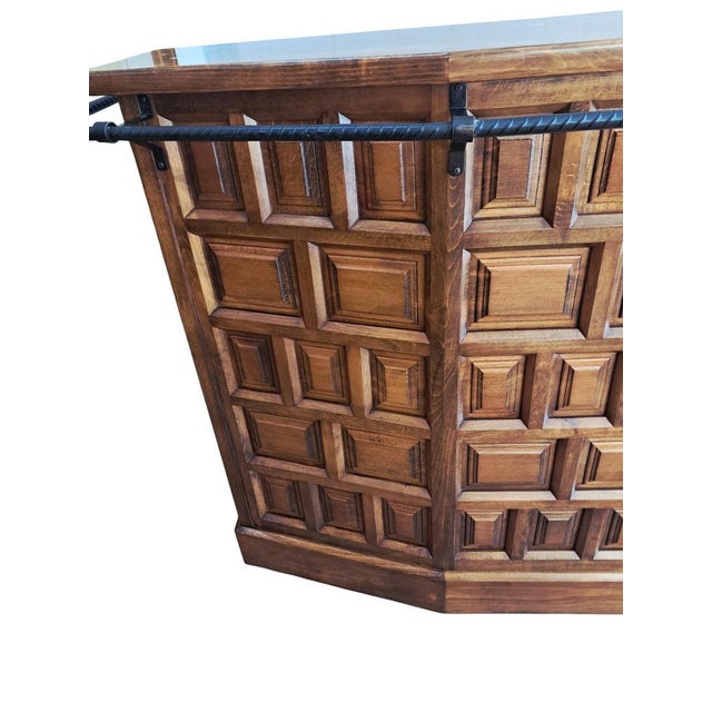 Vintage Home Bar Cabinet in Carved Wood, 1930s For Sale - Image 10 of 18