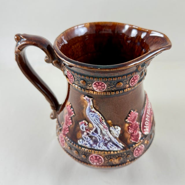 Ceramic English Measham Bargeware Home Sweet Home Jug For Sale - Image 7 of 12