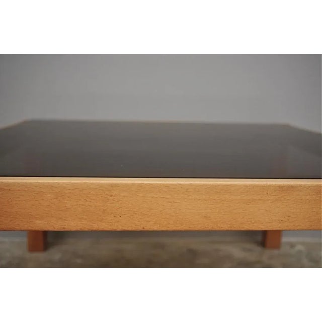 Black Low Side or Coffee Table with Tempered Smoked Glass Top, 1980s For Sale - Image 8 of 9