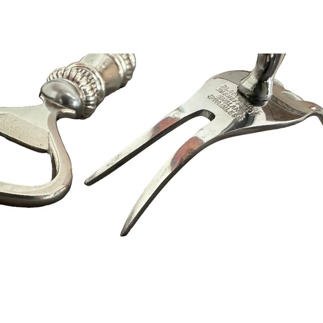Mid 20th Century Vintage Sterling Silver Fluted Bar Tool Set For Sale - Image 5 of 6