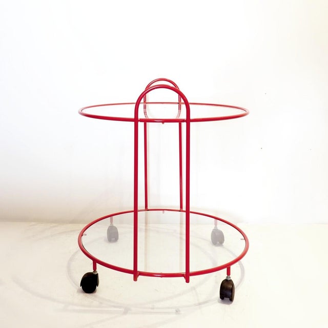 Metal and Glass Serving Cart or Side Table, 1970s For Sale - Image 4 of 10