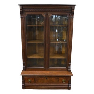 Victorian Eastlake Two-Door Bookcase For Sale