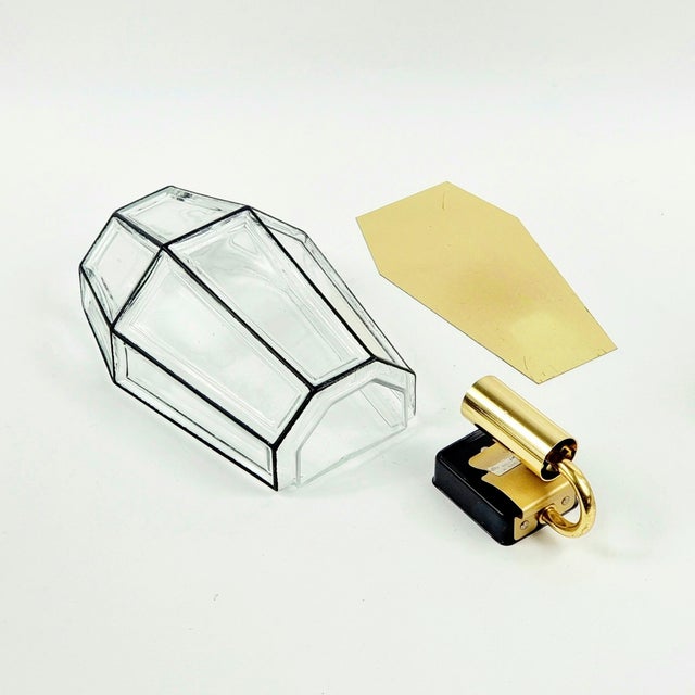 Mid-Century Modern Glass and Brass Wall Sconces from Limburg, Germany, 1960s, Set of 2 For Sale - Image 6 of 8