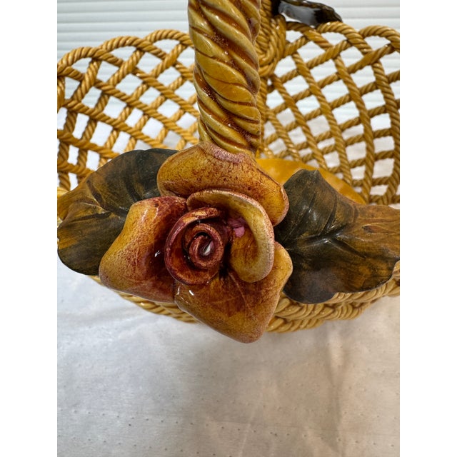 Primo'Gi Ceramic Woven Basket, Signed For Sale - Image 12 of 12