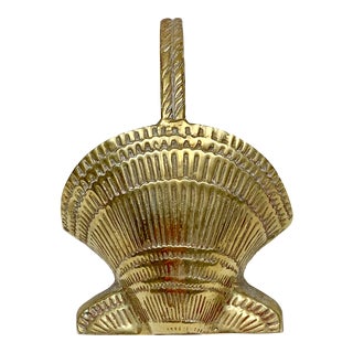 Vintage Brass Seashell Basket For Sale