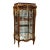 Ornate French Louis XV Curio Cabinet – Glass Shelving, Gilded Accents & Graceful Bombe Design For Sale
