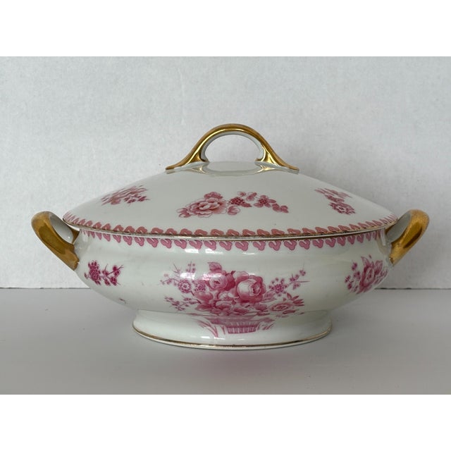 1990s Vintage Mid-Century Modern Limoges France Superieur Royal Red Soup Tureen For Sale - Image 5 of 7