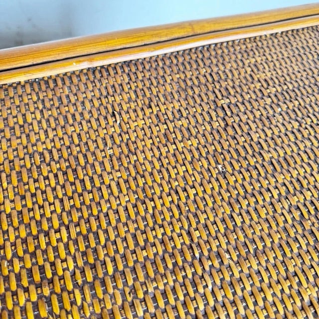 Brown Boho Chic Bamboo Rattan and Wicker Bar Cart For Sale - Image 8 of 10