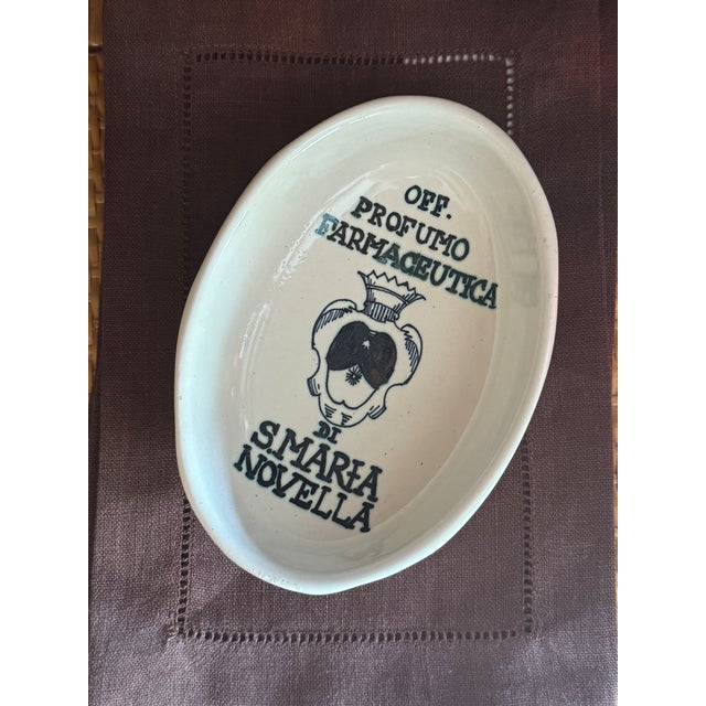 Vintage Italian Terracotta Glazed S. Maria Novella Vide Poche For Sale - Image 4 of 9