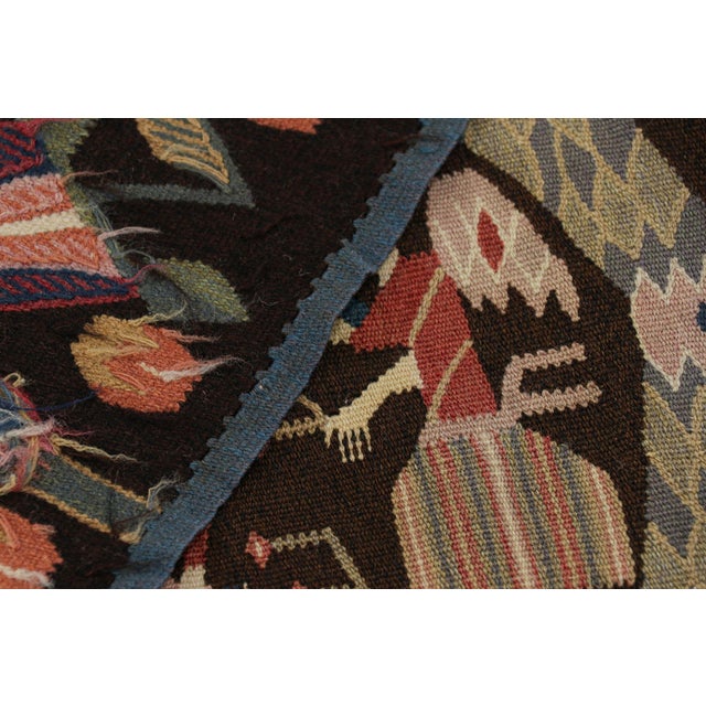 Antique Swedish Rollakan Tapestry With Pictorials and Florals, From Rug & Kilim For Sale In New York - Image 6 of 6