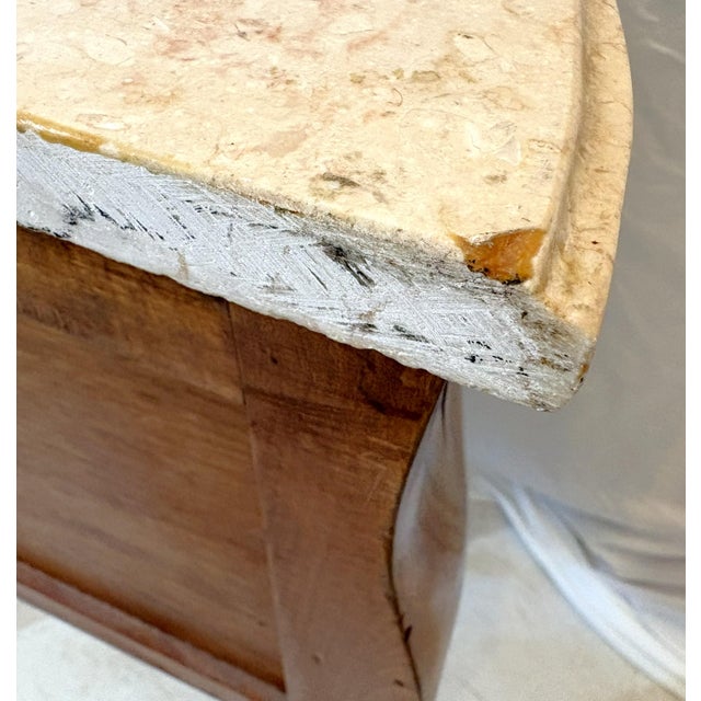 Vintage French Louis XVI Style Bombay Chest With Marble Top For Sale - Image 17 of 18