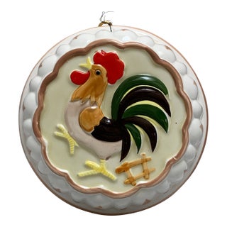 Vintage Americana Ceramic Rooster Wall Accent For Sale