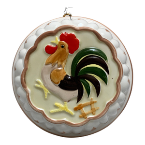 Vintage Americana Ceramic Rooster Wall Accent