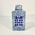 Mid-Century Boho Chic Hollywood Regency Chinoiserie Blue & White Square Happiness Ginger Jars For Sale - Image 9 of 9