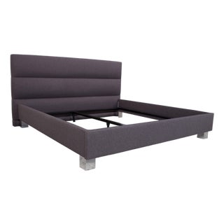 Grey Bed with Chrome Legs from Tempur For Sale