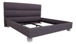 Grey Bed with Chrome Legs from Tempur
