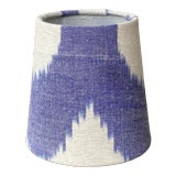 Blue & White Ikat Chandelier Shade For Sale