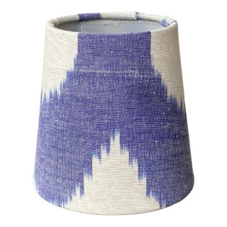 Blue & White Ikat Chandelier Shade For Sale