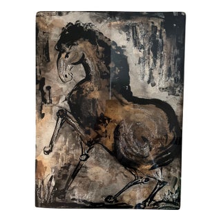 1950s Large Mid-Century Calligraphic Horse Study – Signed & Attributed For Sale