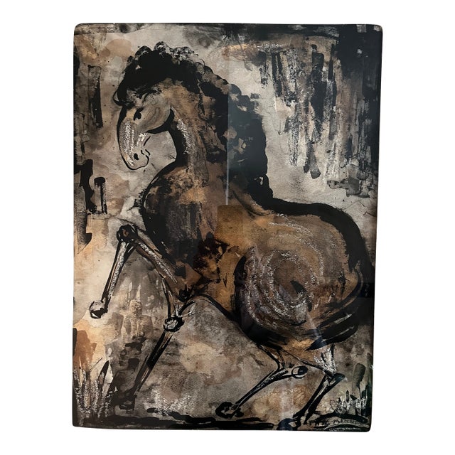 1950s Large Mid-Century Calligraphic Horse Study – Signed & Attributed For Sale