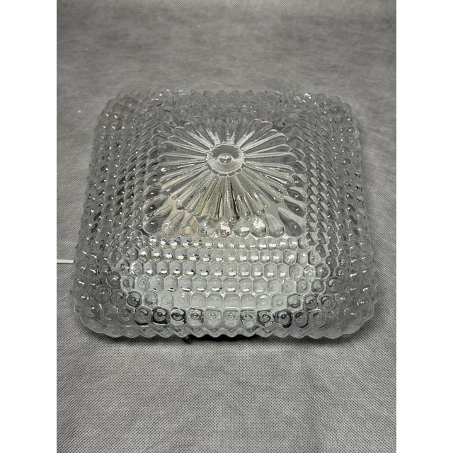 Black Vintage Pressed Glass Ceiling Light, Europe, 1970s For Sale - Image 8 of 12