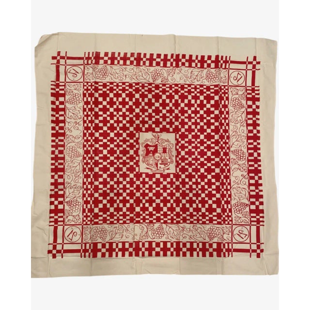 Vintage the 21 Club Nyc Restaurant Tablecloth & 4 Napkins Set New York For Sale - Image 4 of 12