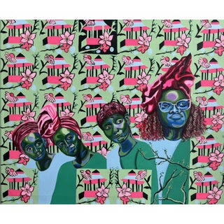 A Future of Judgement. 21st Century, Contemporary, Figurative Portrait, Women, 2025 by Victory Anthony Nted (2025), Acrylic and Gouache on Canvas For Sale