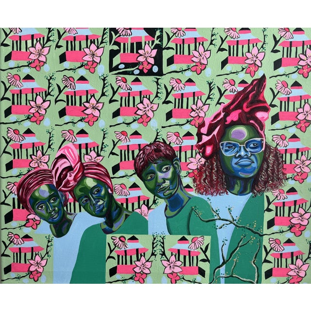 A Future of Judgement. 21st Century, Contemporary, Figurative Portrait, Women, 2025 by Victory Anthony Nted (2025), Acrylic and Gouache on Canvas For Sale