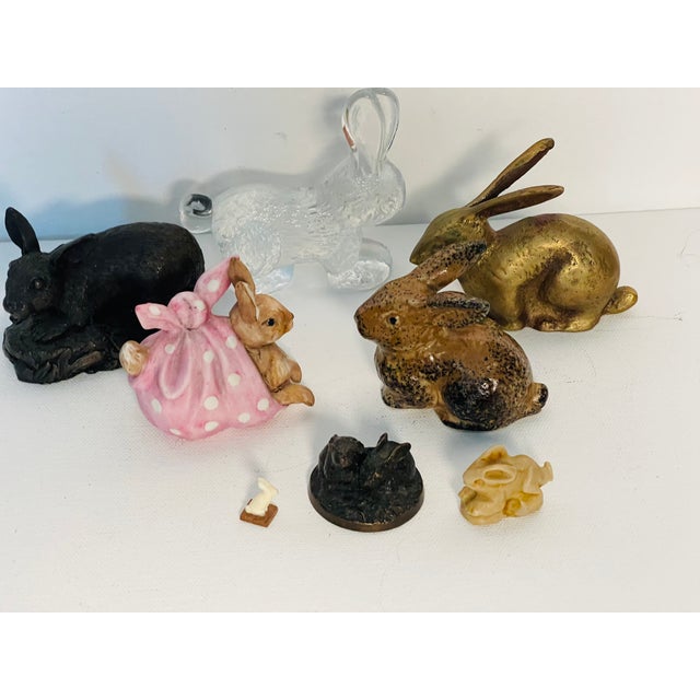 Shabby Chic 1970s 8pcs Collection of Bunny Rabbit Figurines For Sale - Image 3 of 5