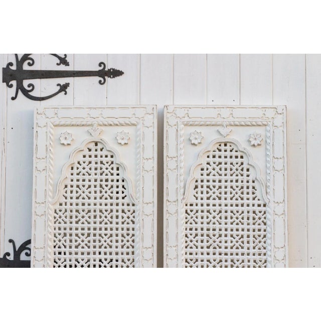 Wood Pair of Arched Mihrab Door Panels For Sale - Image 7 of 11